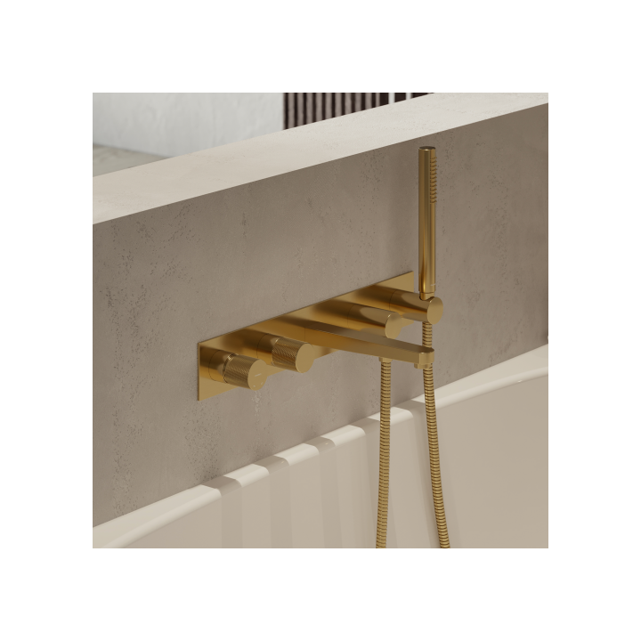 Bateria wannowa Omnires Contour 5-otworowa złoty szczotkowany CT8037/1GLB