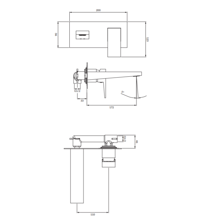 Bateria umywalkowa Omnires Fresh podtynkowa chrom FR7115CR