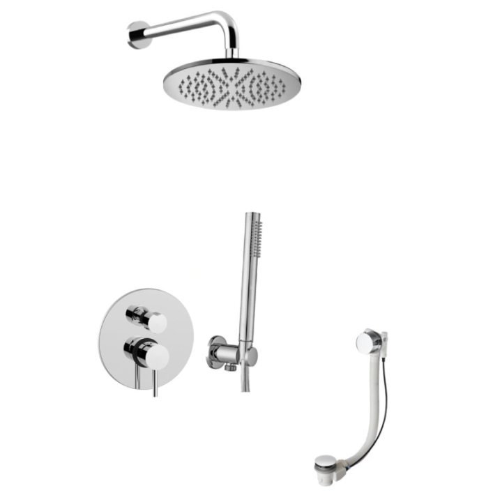 Zestaw wannowy z deszczownicą 225 mm PAFFONI LIGHT chrom LIG019ZWSCSU3ACR