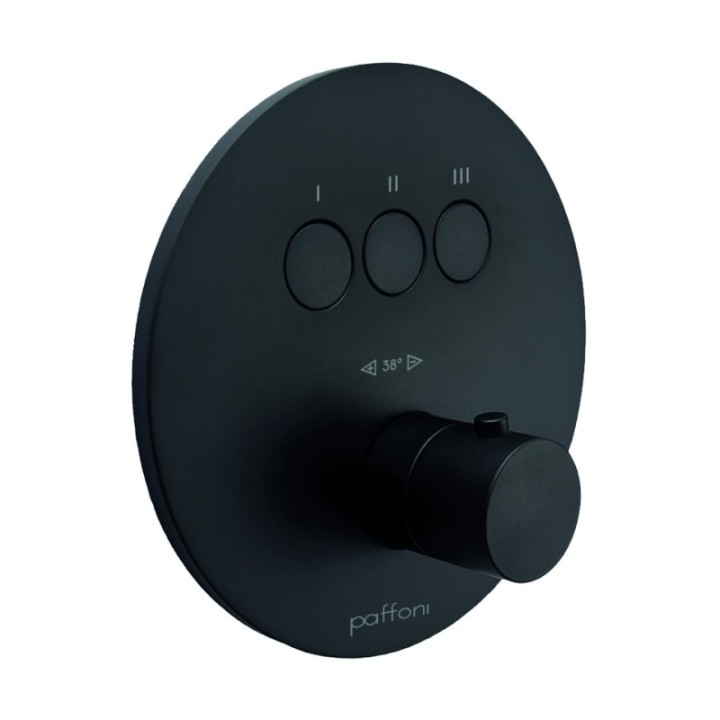 Bateria podtynkowa 3-drożna z CPBOX PAFFONI LIGHT czarny mat CPT019NO