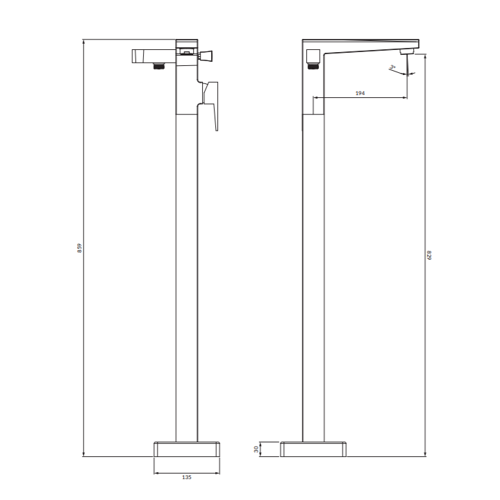 Bateria wannowa wolnostojąca Omnires Fresh chrom FR7133CR