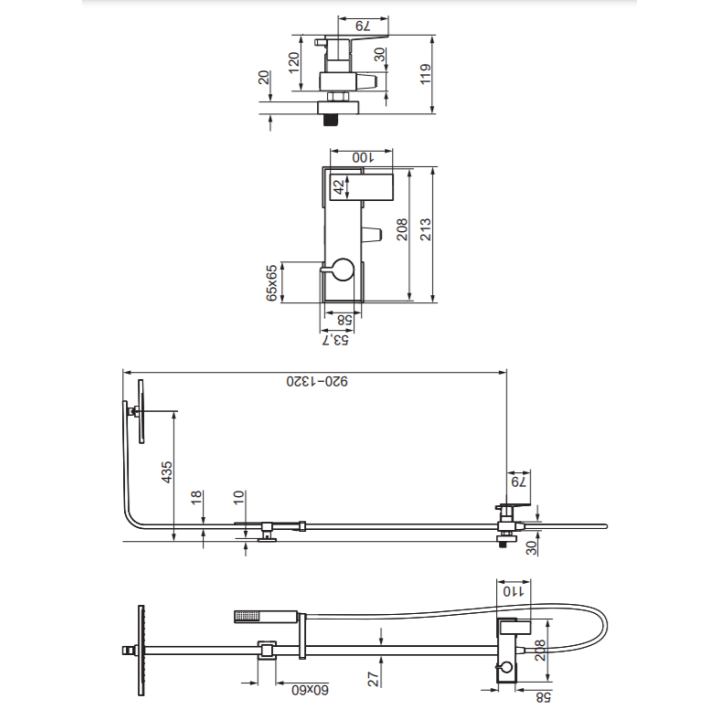 System prysznicowy natynkowy Omnires Fresh chrom FR7144CR