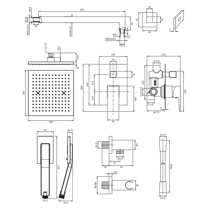 System prysznicowy podtynkowy Omnires Fresh chrom SYSFR10CR