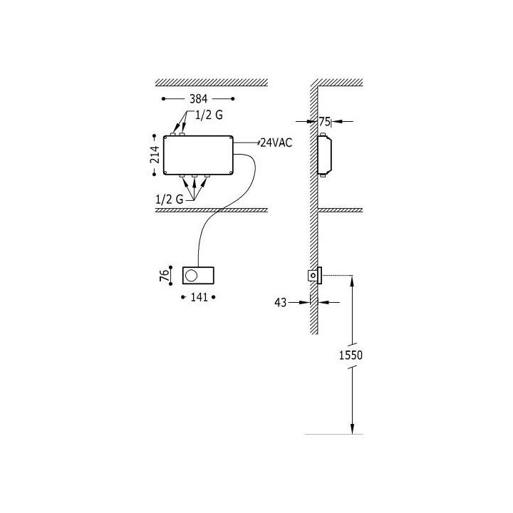 Tres Exclusive System Elektronicznej Kontroli Termostatycznej 3 Drożny Czarny 092.883.98