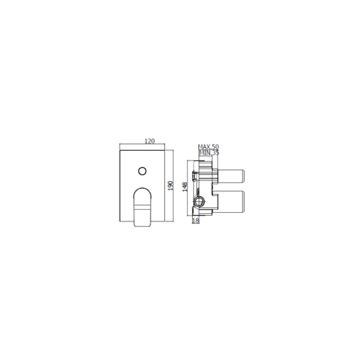 Zestaw natryskowy 200x200 mm PAFFONI TILT stal szczotkowana TI015ZSC3AST