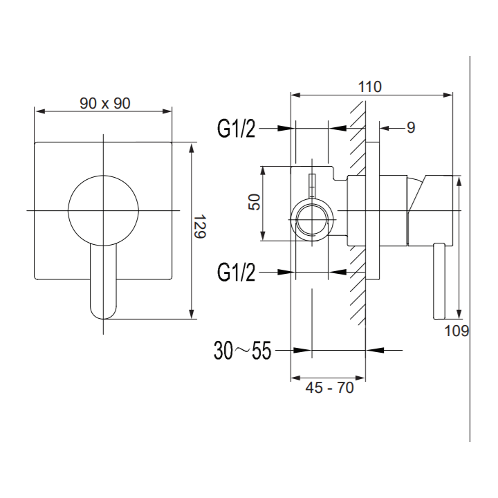 Bateria prysznicowa Omnires Darling podtynkowa chrom DA5045CR