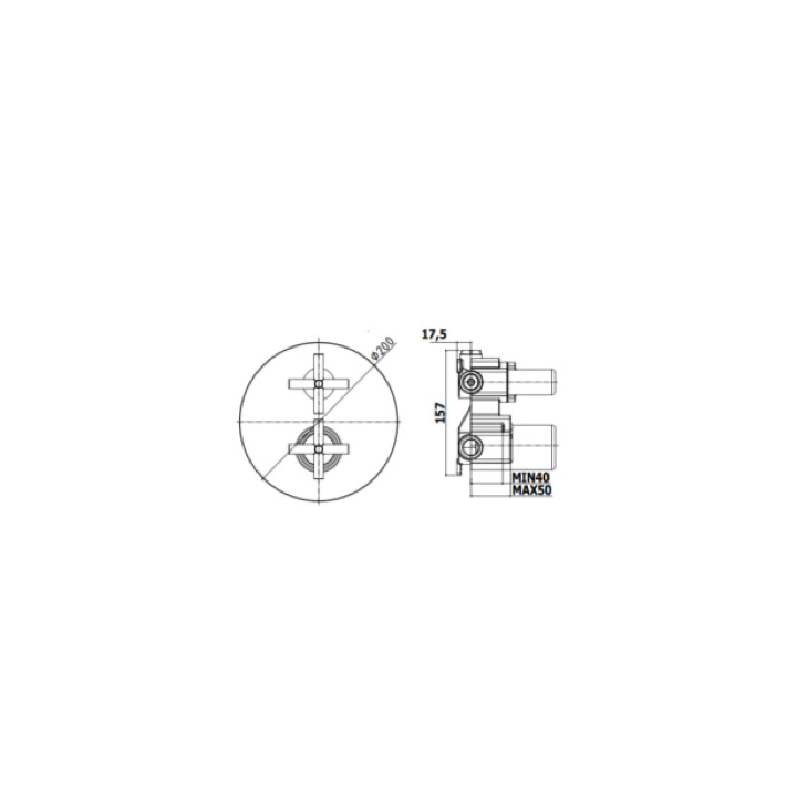 Zestaw natryskowy 400 mm/250 mm slim PAFFONI QUATTRO chrom QTV018ZSC3F