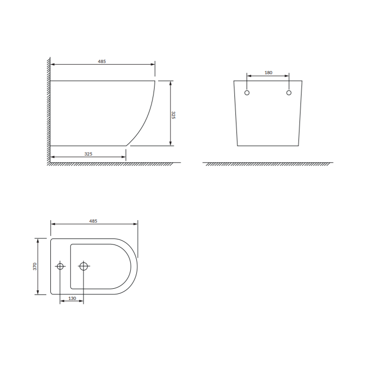 Bidet wiszący 49x37 cm Omnires Ottawa biały połysk OTTAWABIBP