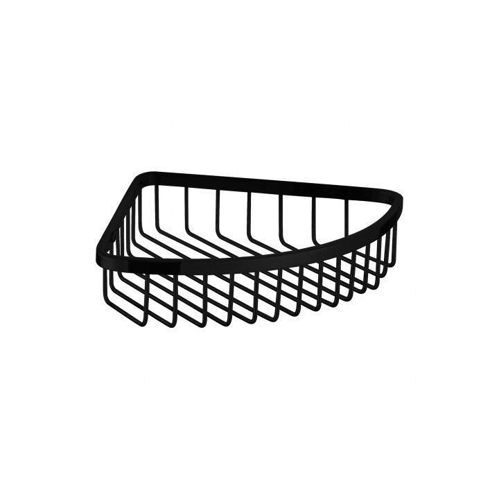 Koszyk prysznicowy narożny Omnires Uni 20x20x5cm czarny mat UN10330BL