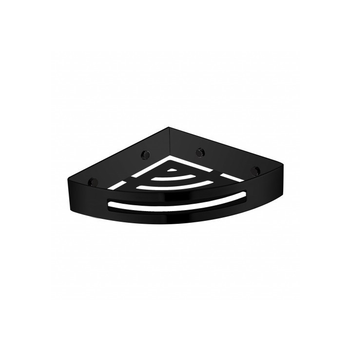 Koszyk prysznicowy narożny Omnires Uni 21x21x5cm czarny mat UN10332BL