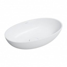Umywalka nablatowa Omnires Shell 60x35cm biały mat. SHELLUNBM