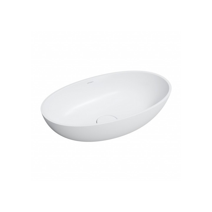 Umywalka nablatowa Omnires Shell 60x35cm biały mat. SHELLUNBM