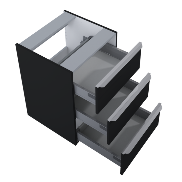 Komoda ELITA LOFTY 50 3S 50x69.5x48.7 cm black matt 168306