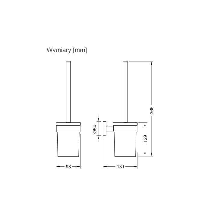 Szczotka WC wisząca STELLA CLASSIC szkło matowe/złoty połysk 07.431-G