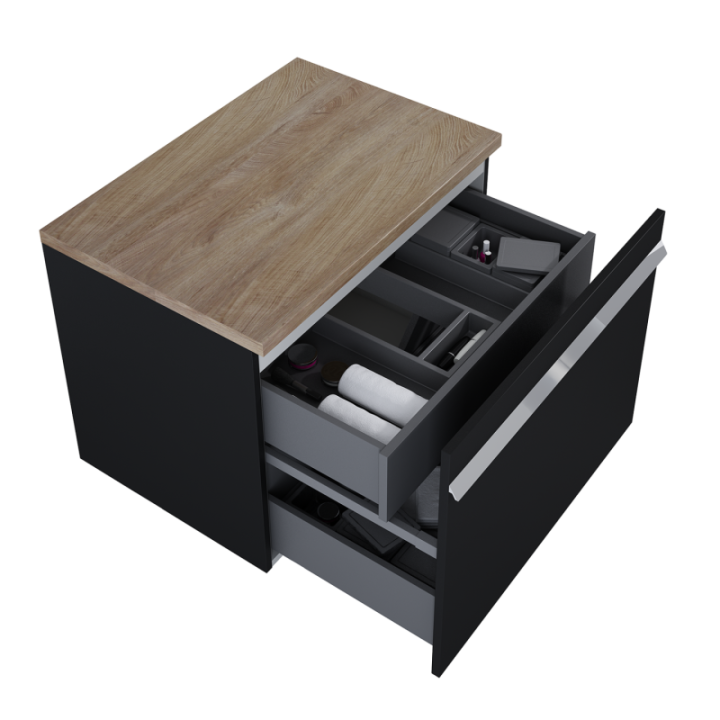 SZAFKA ELITA MOODY 70 1S+1S BLACK MATT 167685