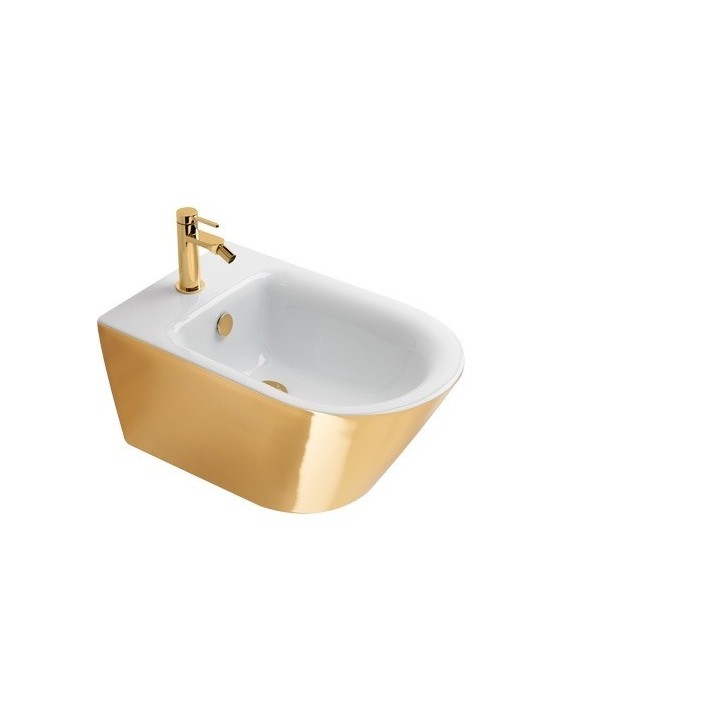 Bidet podwieszany CATALANO ZERO 55x35 Biało-Złoty 1BS55NRBO