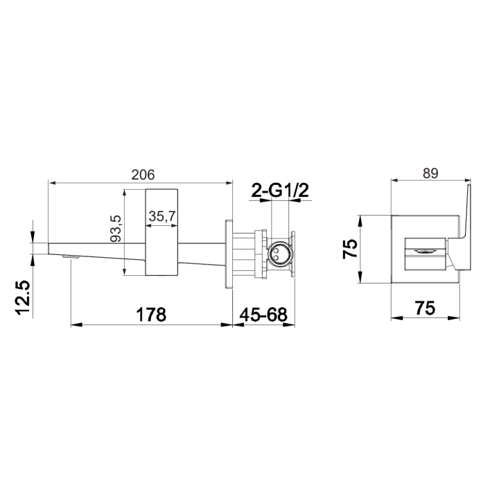 Bateria umywalkowa podtynkowa OMNIRES FRESH chrom FR7115NCR