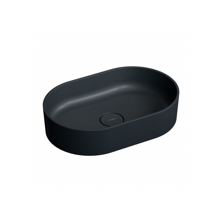 Umywalka nablatowa Omnires Ovo M+ 55x36cm black lava OVOUNBLV