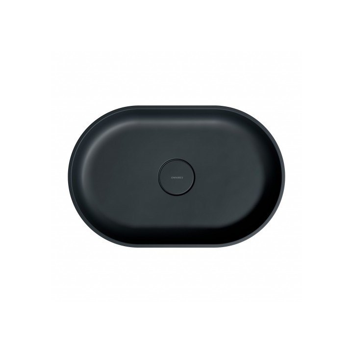 Umywalka nablatowa Omnires Ovo M+ 55x36cm black lava OVOUNBLV