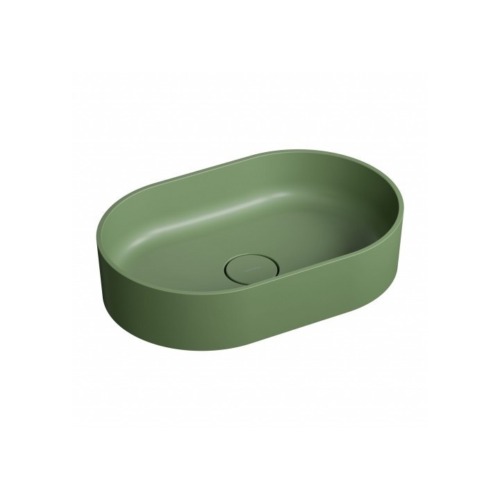 Umywalka nablatowa Omnires Ovo M+ 55x36cm olive OVOUNOL
