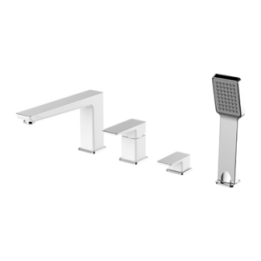 Bateria wannowa 4-otworowa Omnires Parma chrom/biały PM7432CRB
