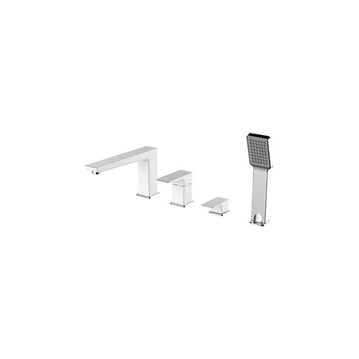 Bateria wannowa 4-otworowa Omnires Parma chrom/biały PM7432CRB