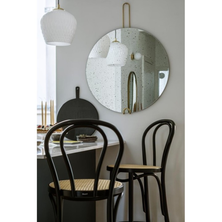 LUSTRO POSTARZANE GIERADESIGN HOKO 40CM VINTAGE WISZĄCE NA MOSIĘŻNYM ZAWIESIU HOK/VIN/40