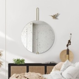 LUSTRO POSTARZANE GIERADESIGN HOKO 50CM VINTAGE WISZĄCE NA MOSIĘŻNYM ZAWIESIU HOK/VIN/50