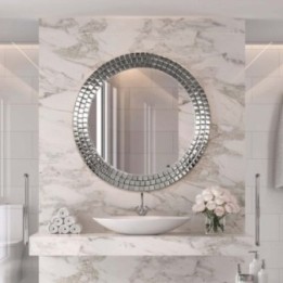 OKRĄGŁE LUSTRO GIERADESIGN AURORA 60CM SILVER AURO/S/60