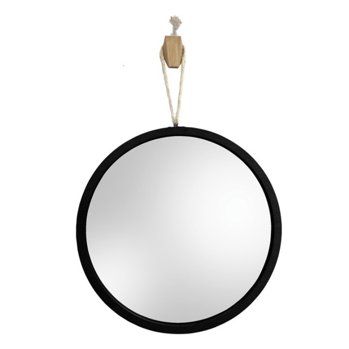 LUSTRO GIERADESIGN LOOP CZARNE 60CM OKRĄGŁE NA JUTOWYM SZNURKU LOO/B/60