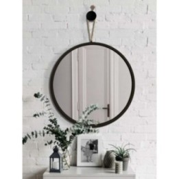 LUSTRO GIERADESIGN LOOP CZARNE 70CM OKRĄGŁE NA JUTOWYM SZNURKU LOO/B/70