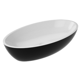 Umywalka 60x35 cm Omnires Siena biały/czarny połysk SIENALUNBCP