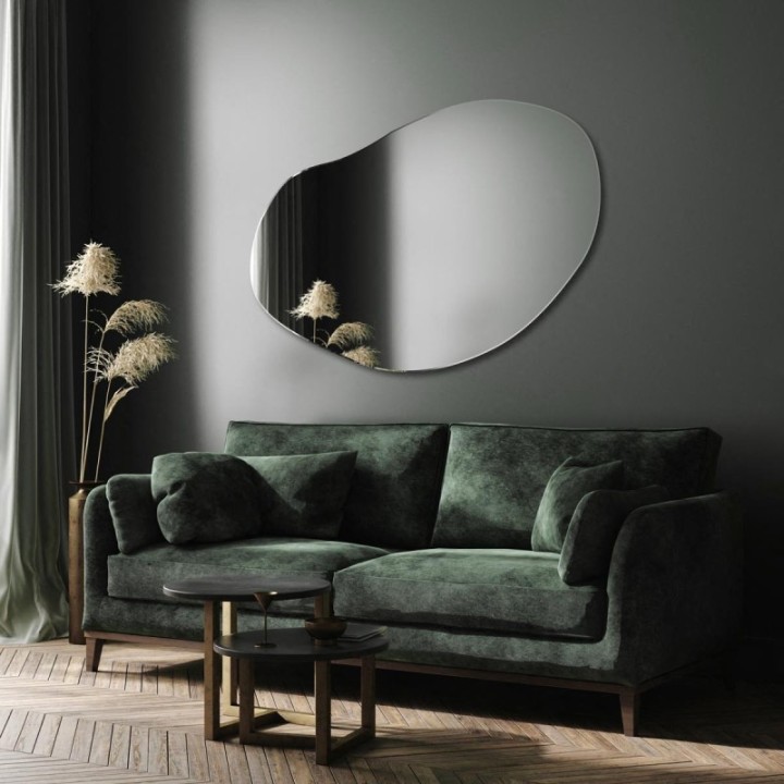 LUSTRO GIERADESIGN PLAMA NO.3 75X96CM O ORGANICZNYM KSZTAŁCIE PLA/3/75x96