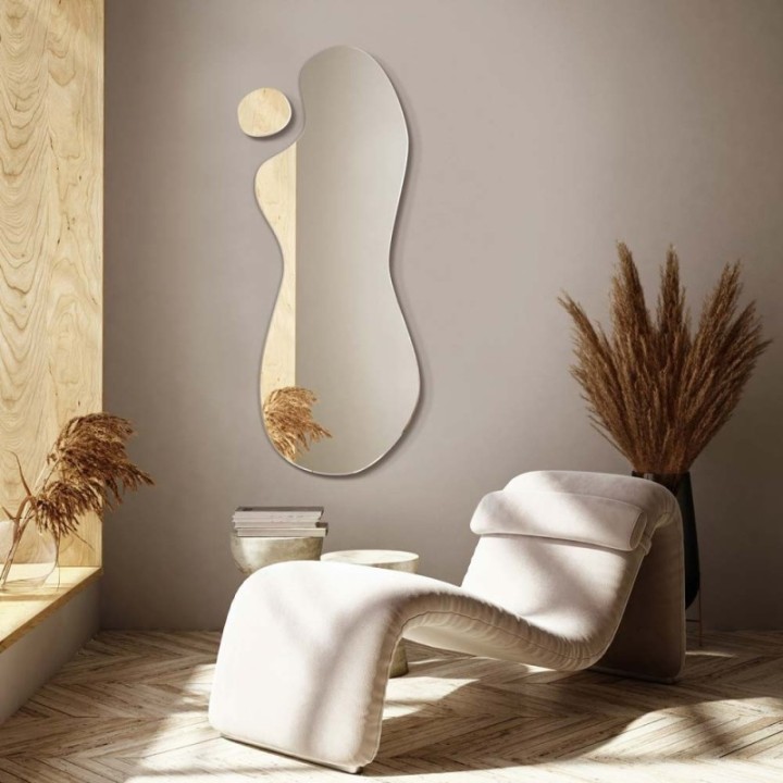 LUSTRO GIERADESIGN PLAMA NO.4 58X140CM O ORGANICZNYM KSZTAŁCIE PLA/4/58x140