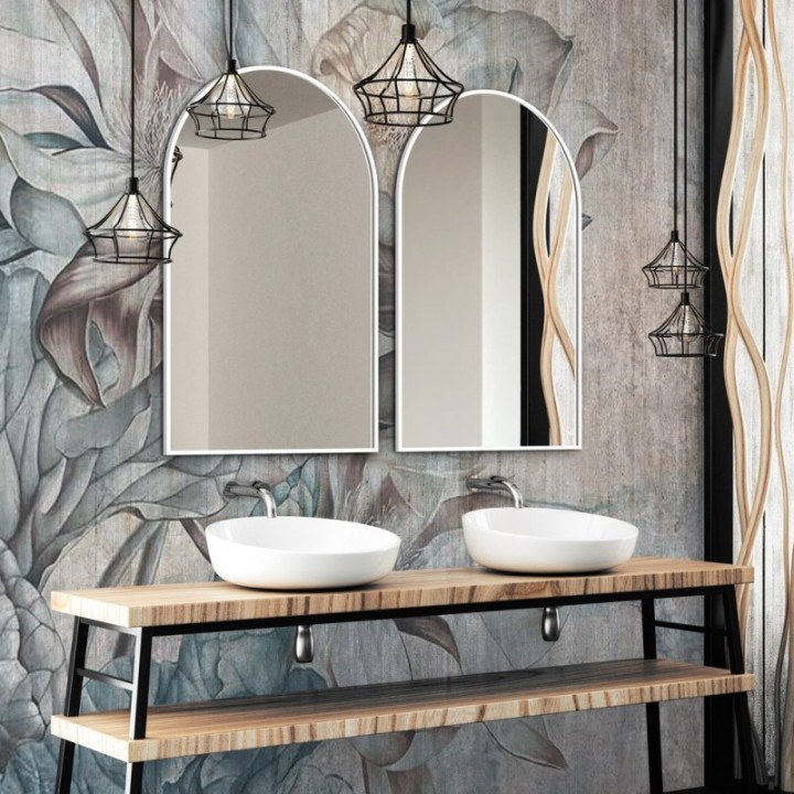 LUSTRO GIERADESIGN PORTAL 60X100CM ŁUKOWE BIAŁE POR/SL/W/60x100