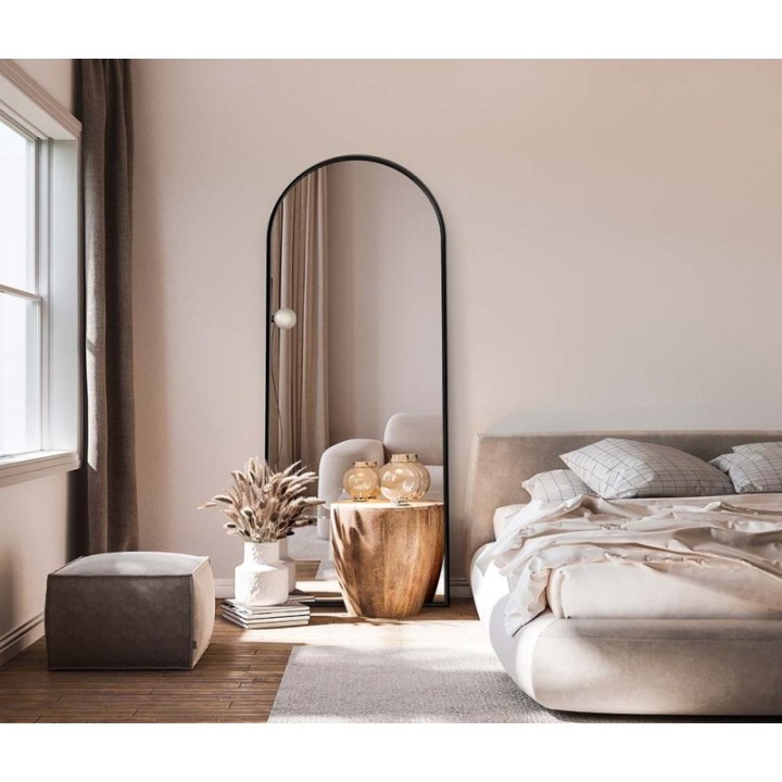 LUSTRO STOJĄCE GIERADESIGN PORTAL 70X160CM CZARNE Z ŁUKIEM POR/ST/B/70x160