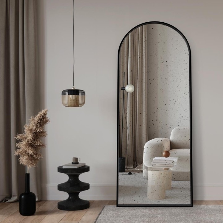 LUSTRO STOJĄCE GIERADESIGN PORTAL 70X160CM CZARNE Z ŁUKIEM POR/ST/B/70x160