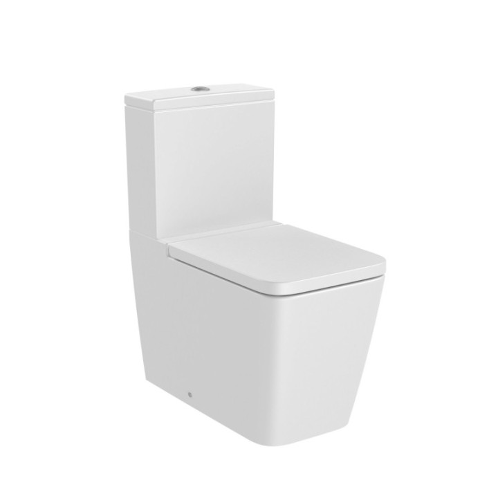 Miska WC ROCA INSPIRA Square o/podwójny do kompaktu Rimless 645mm biały mat A342536620
