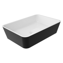 Umywalka 50x35 cm Omnires Parma biały/czarny połysk PARMAUNBCP