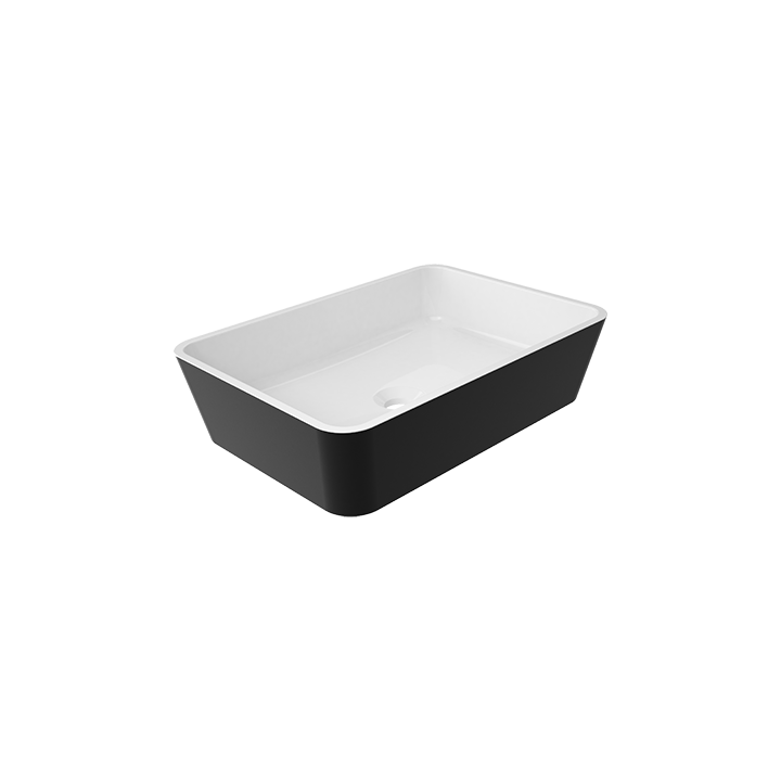 Umywalka 50x35 cm Omnires Parma biały/czarny połysk PARMAUNBCP