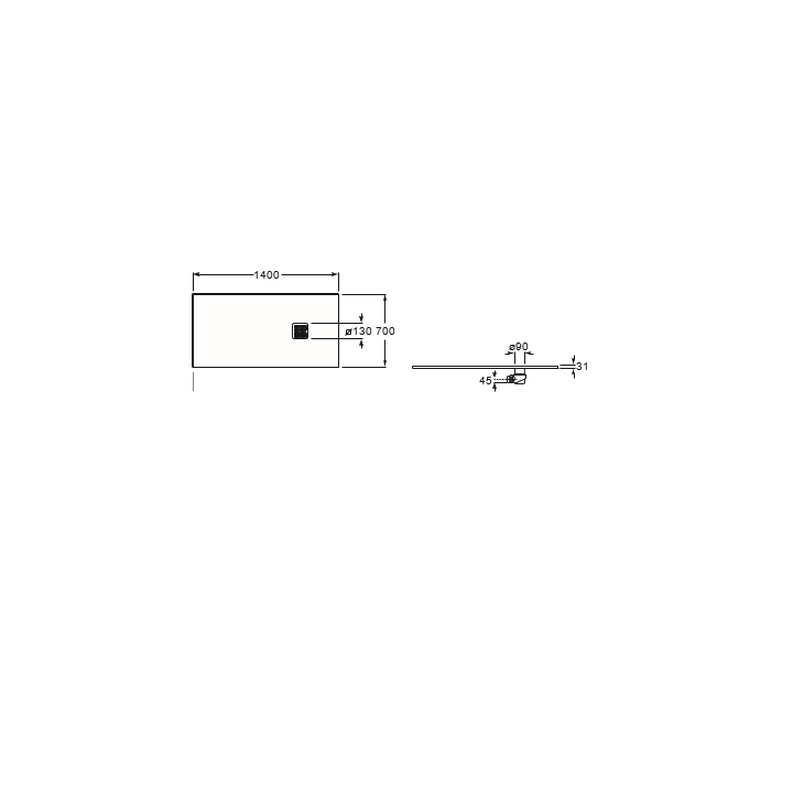 Brodzik kompozytowy ROCA TERRAN STONEX® 1400x700mm beżowy AP1015782BC01650