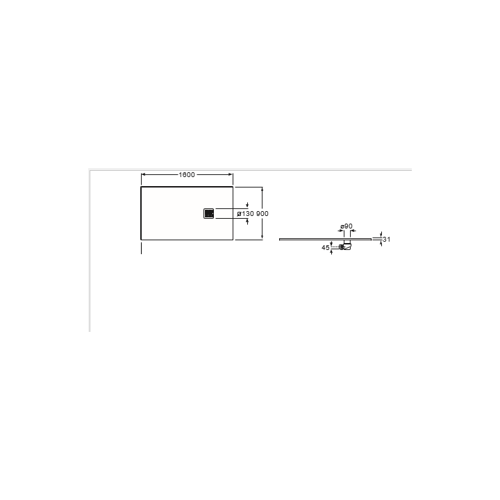 Brodzik kompozytowy ROCA TERRAN STONEX® 1600x900mm onyks AP10164038401640