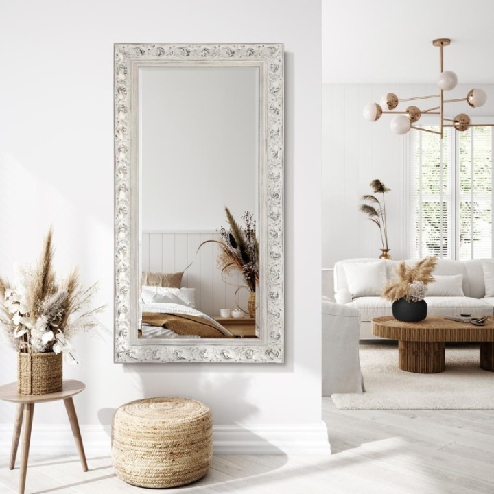 LUSTRO PROWANSJA – W BIAŁEJ POSTARZANEJ RAMIE 80x100cm GieraDesign PRW/W/80x100