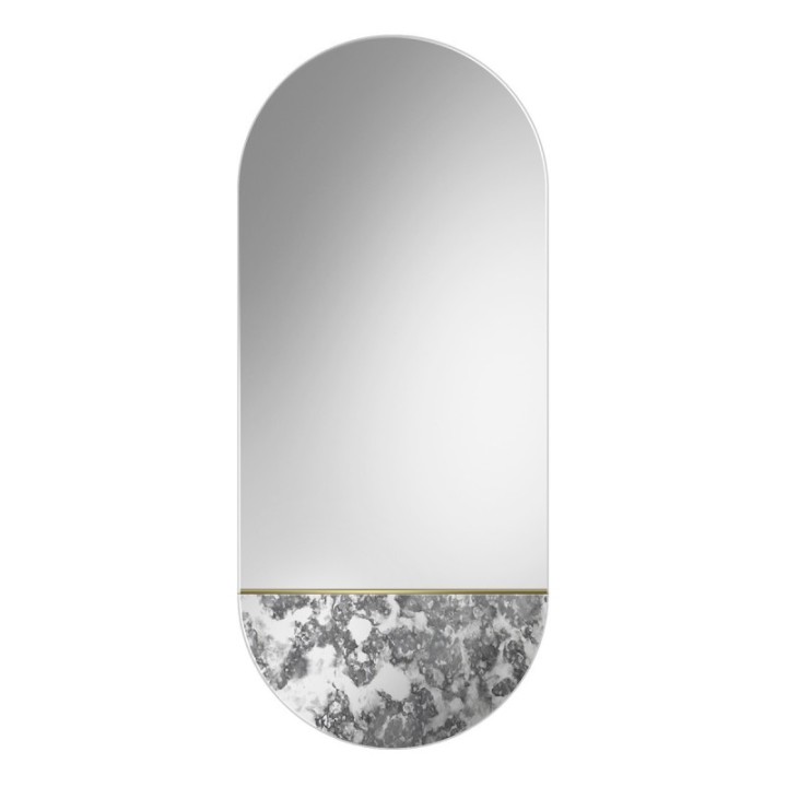 LUSTRO GIERADESIGN NOVI CORROSI 40x105CM OWALNE Z KOLOROWĄ WSTAWKĄ NOV/COR/40x105