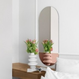LUSTRO GIERADESIGN NOVI MIEDZIANE 60x125CM OWALNE Z KOLOROWĄ WSTAWKĄ NOV/M/60x125