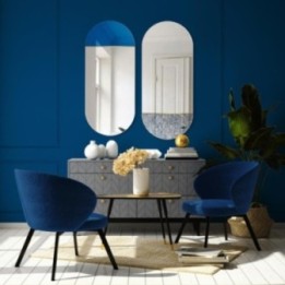 LUSTRO GIERADESIGN NOVI NIEBIESKIE 40x105CM OWALNE Z KOLOROWĄ WSTAWKĄ NOV/N/40x105