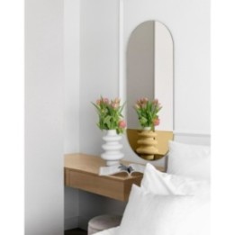 LUSTRO GIERADESIGN NOVI ZŁOTE 40x105CM OWALNE Z KOLOROWĄ WSTAWKĄ NOV/G/40x105
