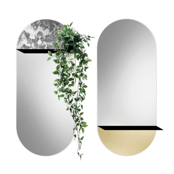 LUSTRO GIERADESIGN NOVI ZŁOTE 50x115CM Z METALOWĄ PÓŁKĄ NOV/P/G/50x115