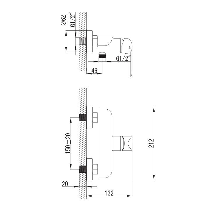 Bateria prysznicowa OMNIRES SACRAMENTO czarny mat SC2340BL
