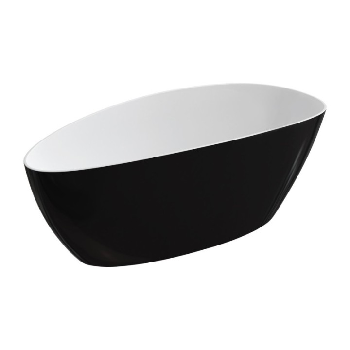 Wanna 170x77 cm OMNIRES BARCELONA M+ biały/czarny połysk BARCELONAXLBCP